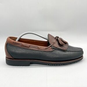 Allen Edmonds Mens 10.5 3E Nashua Tassel Loafers Black Brown Leather Dress Shoes